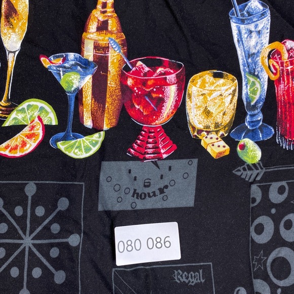VTG Paradise Found Shirt Mens XL Black Cocktail Drinks AOP Hawaiian Aloha - Picture 12 of 12